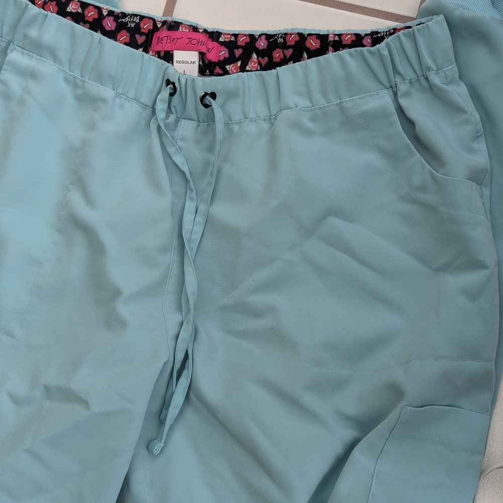 Betsey Johnson Fresh Mint Jogger Scrub Pants - Picture 3 of 5